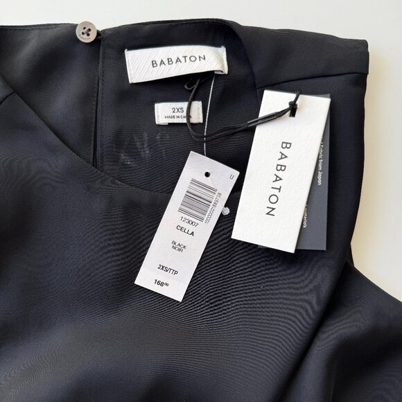 NWT Aritzia Babaton Cella Cutout Slip Dress XXS Black Sleek Minimalist Chic - Picture 3 of 11